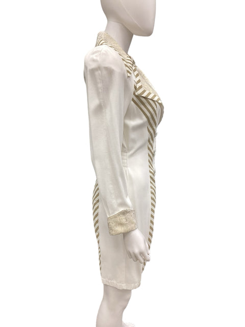 CACHE Size Small white & gold Dress Renee's Resale Clothing Outlet CACHE Size Small white & gold Dress Renee's Resale Clothing Outlet