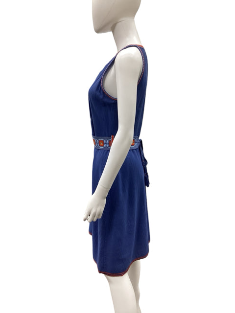 tory burch blue dress EUC $600 TORY BURCH Dress shirtdress blue-gray office work day size 12