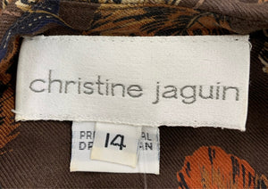 Christine Jaguin Size 14 Brown Print suit