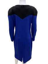 Load image into Gallery viewer, Size 10 Blue &amp; Black Vintage Dress