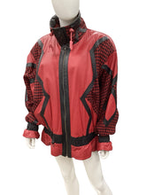 Load image into Gallery viewer, Mixed Blues Size XL Black &amp; Red Jacket