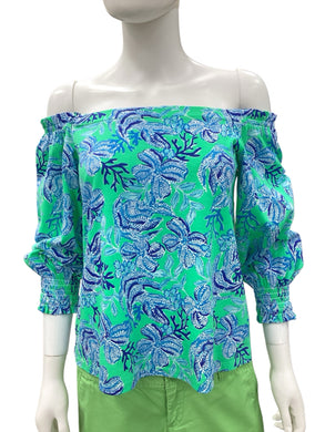 Lilly Pulitzer Size xs Blue & Green Top