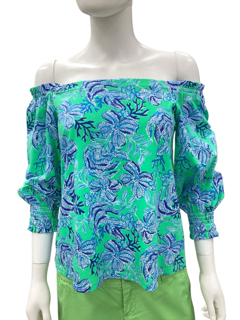 Lilly Pulitzer Size xs Blue & Green Top