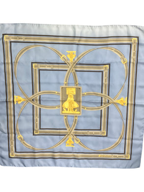 BURBERRY Blue & Gold Scarf