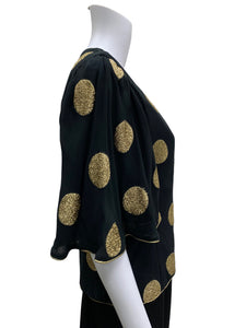 Vintage Size S/M Black & Gold Dress