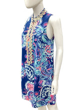 Load image into Gallery viewer, Lilly Pulitzer Size 4 Blue &amp; Gold Dress