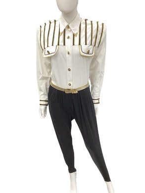 CACHE Size Small Black & White Jumpsuit