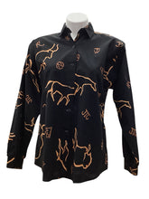 Load image into Gallery viewer, Roper Size Medium Black &amp; Orange Top