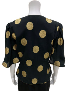 Vintage Size S/M Black & Gold Dress