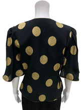 Load image into Gallery viewer, Vintage Size Small Black &amp; Gold Top