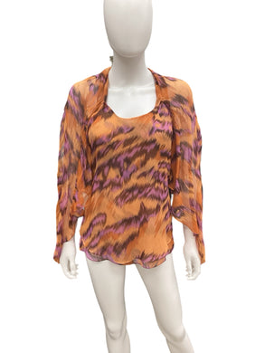 Dian Von Furstenberg Size 2 Multi-Color Top