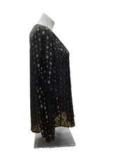 Load image into Gallery viewer, Diane Von Furstenberg Size Small Black &amp; Gold Top