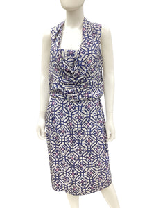 Lafayette 148 Size 8 Purple Print Dress