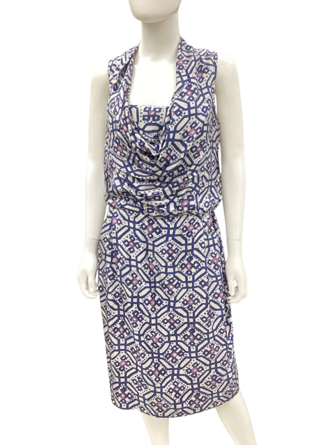 Lafayette 148 Size 8 Purple Print Dress