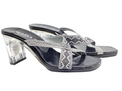 PRADA Size 7.5 black & Silver Shoes
