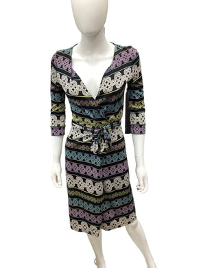 Dian Von Furstenberg Size 0 Multi-Color Dress