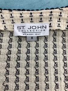 St John Size Medium beige & black Cardigan