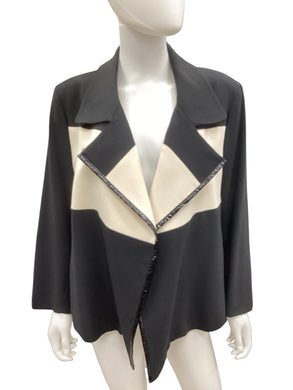 L'AGENCE Size 10 Black & Off White Blazers