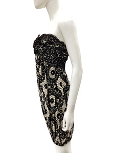 Dian Von Furstenberg Size 6 Black & Off White Dress