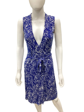 Dian Von Furstenberg Size 0 Blue & White Dress
