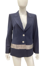 Load image into Gallery viewer, escada Size 12 Navy Blazers