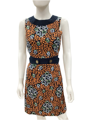 tory burch Size 2 navy & orange Dress
