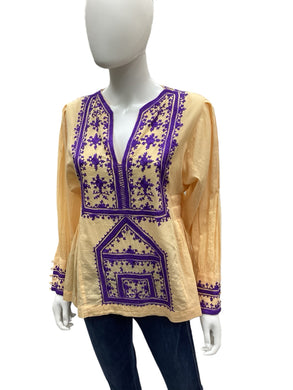 antik & batik Size xs yellow & purple Top