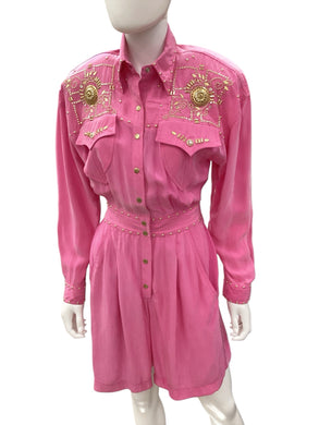CACHE Size Small Pink Romper