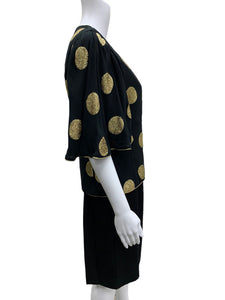 Vintage Size S/M Black & Gold Dress