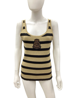 Ralph Lauren Size Large Black & Gold Top