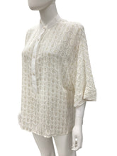 Load image into Gallery viewer, tory burch Size Small white &amp; gold Top