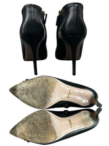 GUCCI Size 6 Black & Gold Bootie