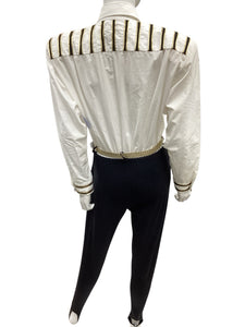 CACHE Size Small Black & White Jumpsuit