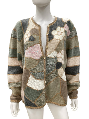 CAREN CHARLES-Vintage Multi-Color Cardigan