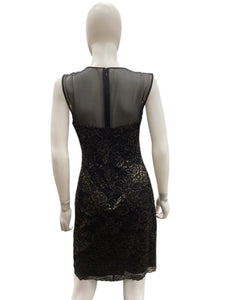 Diane Von Furstenberg Size 8 Black & Gold Dress