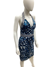 Load image into Gallery viewer, just Cavalli Size Small Blue &amp; White Dress