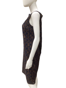 Piazza Sempione Size Medium Navy & Beige Dress