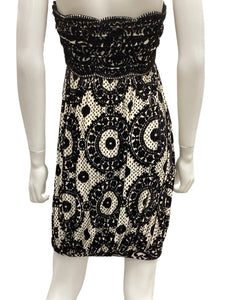 Dian Von Furstenberg Size 6 Black & Off White Dress
