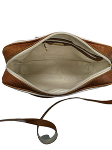 FENDI white & brown Purse