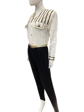 Load image into Gallery viewer, CACHE Size Small Black &amp; White Jumpsuit