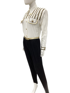 CACHE Size Small Black & White Jumpsuit
