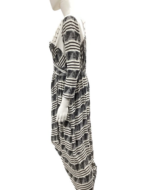 black and white free people dress Intimately Free People Maxi Dress Medium Love All Day Velvet Black White