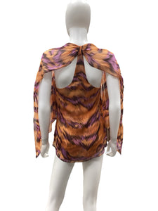Dian Von Furstenberg Size 2 Multi-Color Top