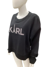 Load image into Gallery viewer, karl lagerfeld Size XL black &amp; Silver Sweater