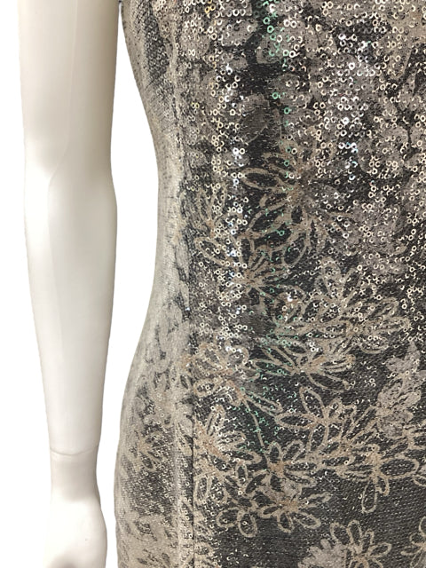 kay unger silver dress kay unger Size 6 SILVER Dress