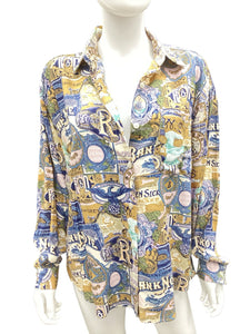 bill blass Size Medium Blue Print Top
