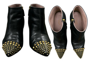 GUCCI Size 6 Black & Gold Bootie