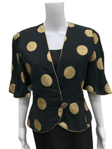 Vintage Size S/M Black & Gold Dress