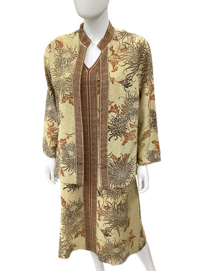 Alfred Shaheen-Vintage Size XL/1X Gold Print 2 piece