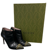 Load image into Gallery viewer, GUCCI Size 6 Black &amp; Gold Bootie